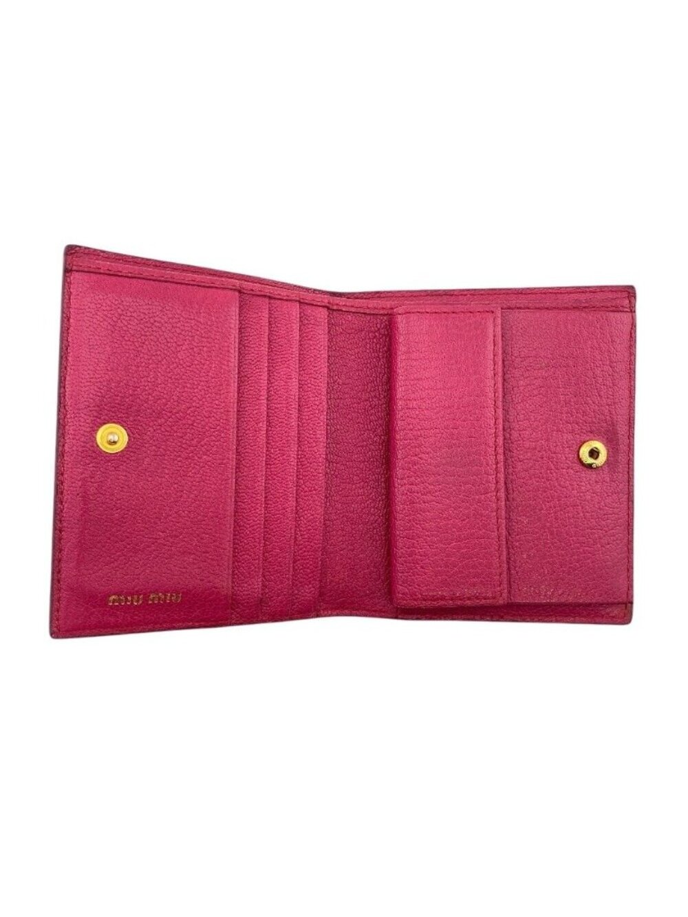 Miu Miu Logo Leather Compact Wallet Bifold Pink - Picture 4 of 7